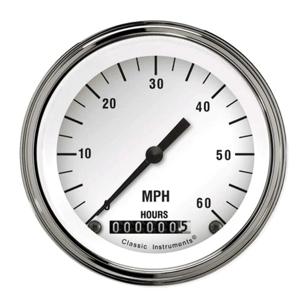 White Hot 3 3_8_ Low Speed Speedometer LSWH